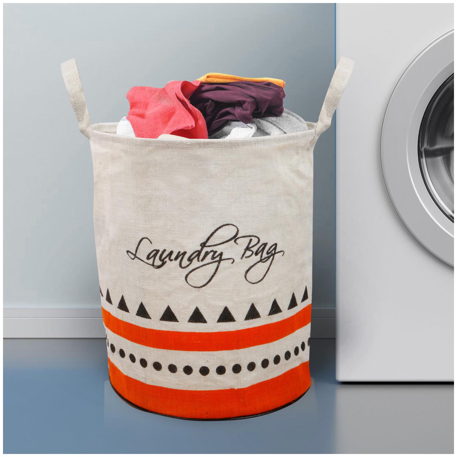 

E-Retailer Polyester Orange Laundry Basket ( Set of 1 )