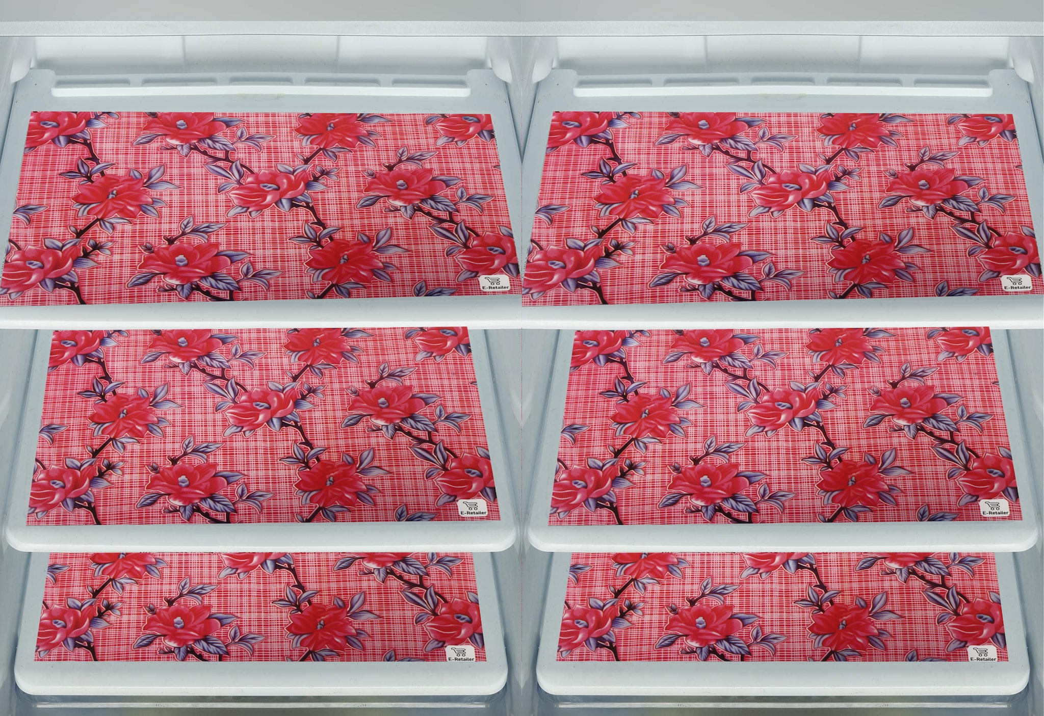 

E-Retailer MultiPurpose Set of 6 PVC Waterproof Fridge Mats Placemats Table Mats