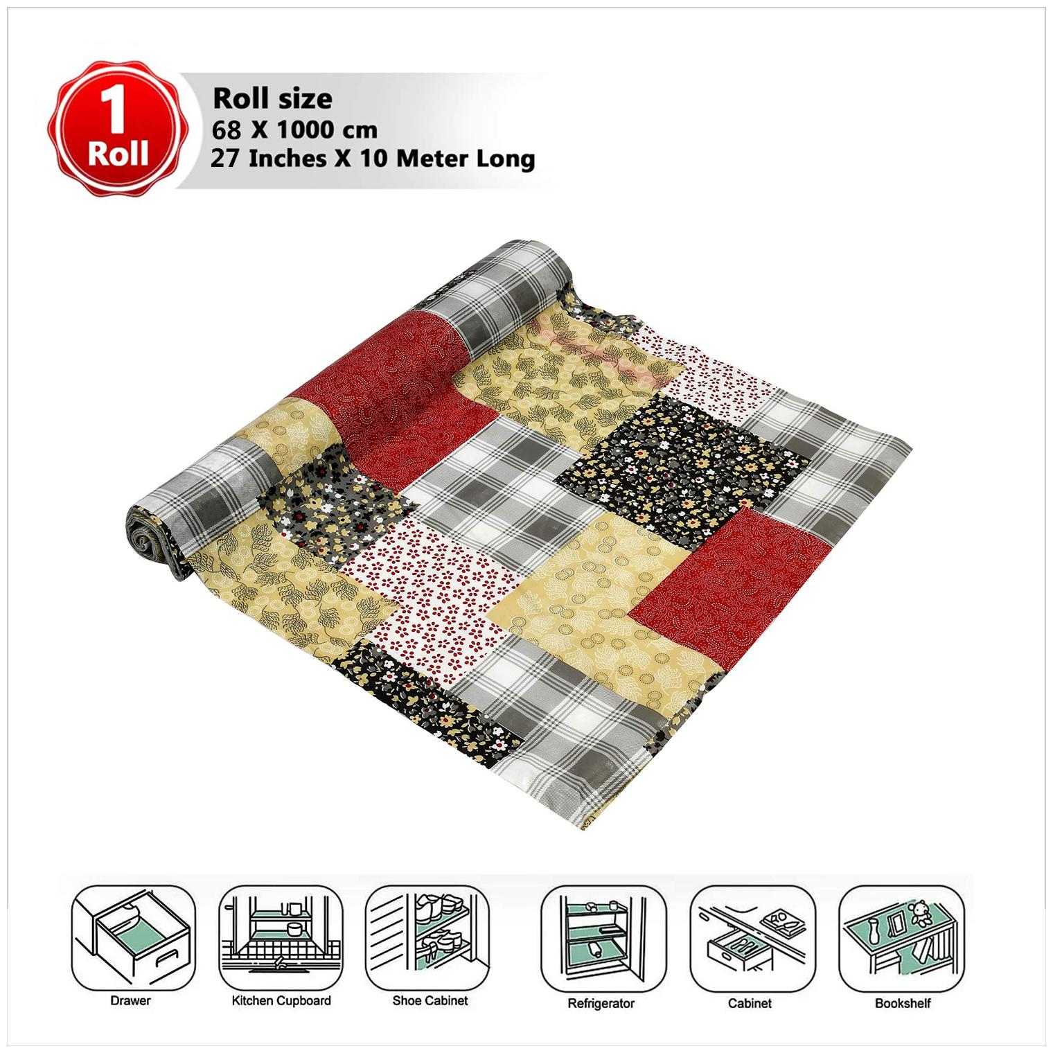 

E-Retailer Multipurpose Super Strong Anti-Slip Mat Liner for Kitchen Shelf Roll - Size 1000x69cm (10 Meter Roll Multi)