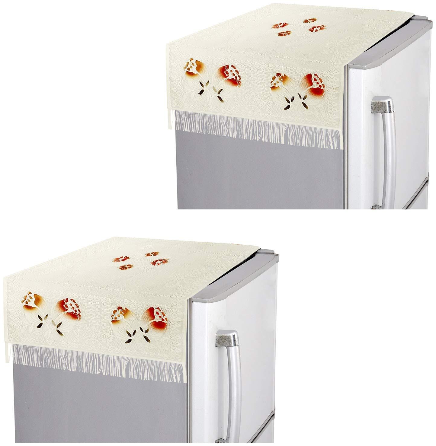 

E-Retailer Premium Quality Polyester Fridge Top Cover (Set Of 2 Pieces Color Beige)