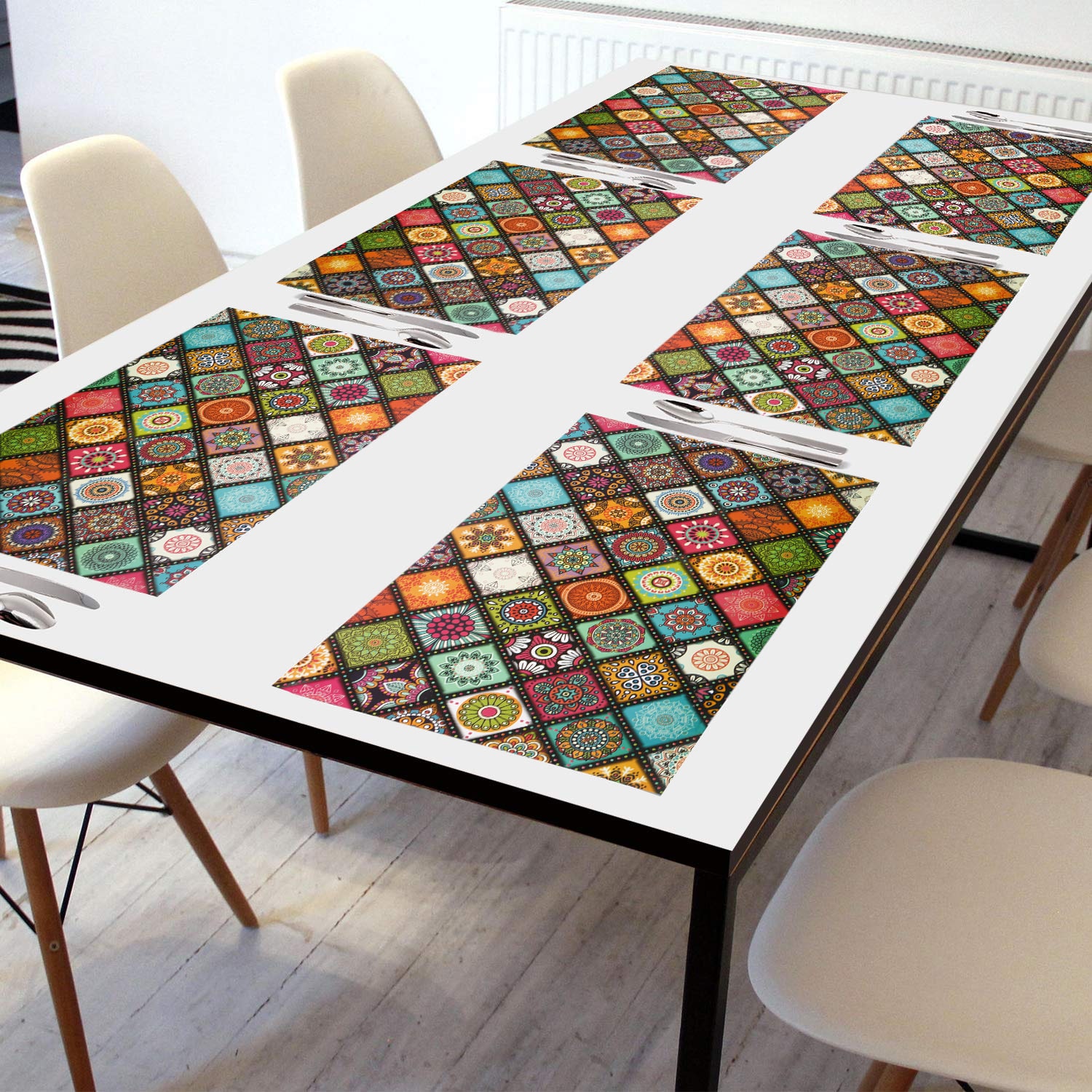 

E-Retailer PVC Waterproof Table Mats (Multicolor Size Set of 6)