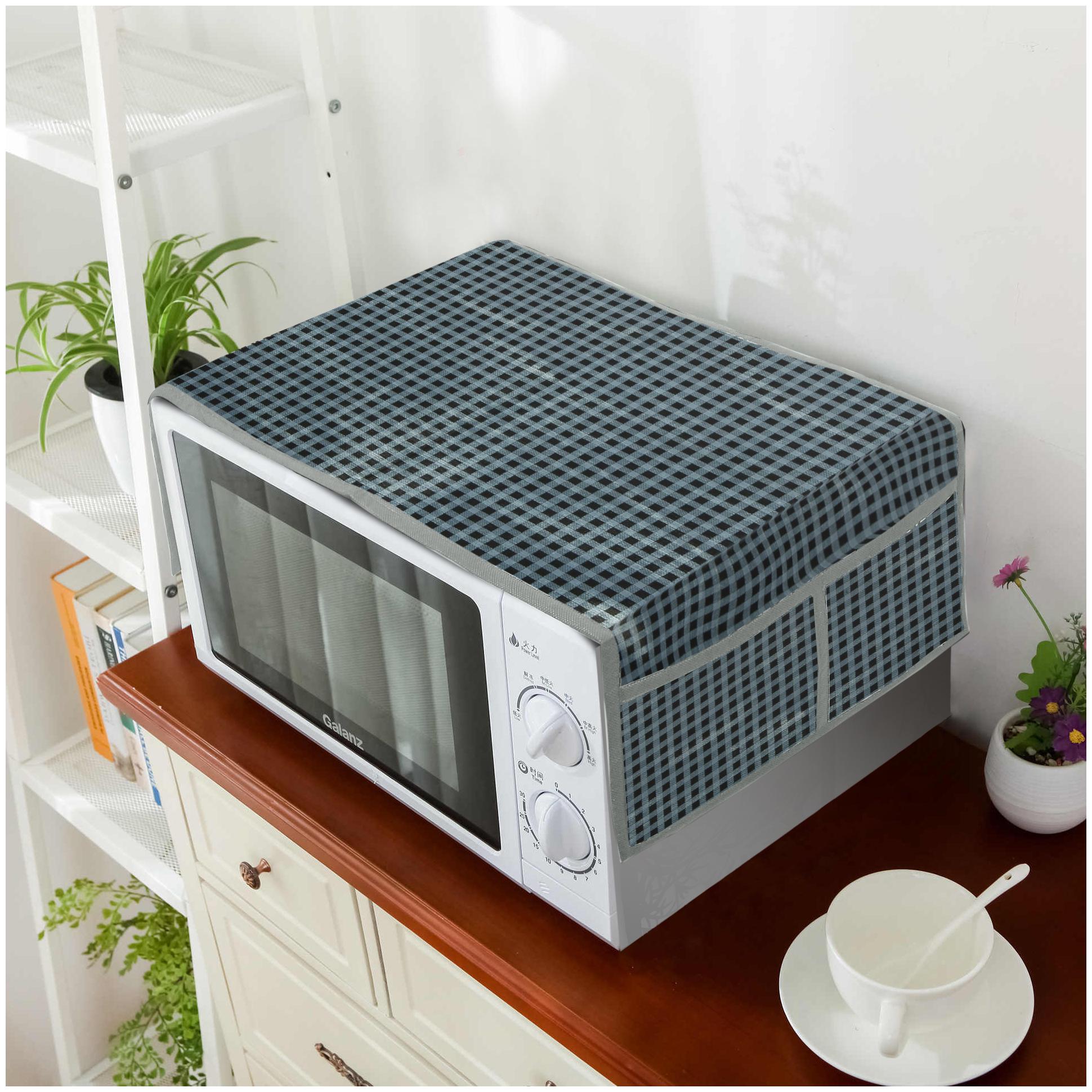 

E-Retailer PVC Water Proof 3-Layered Microwave-Oven Top Cover With 4 Pockets