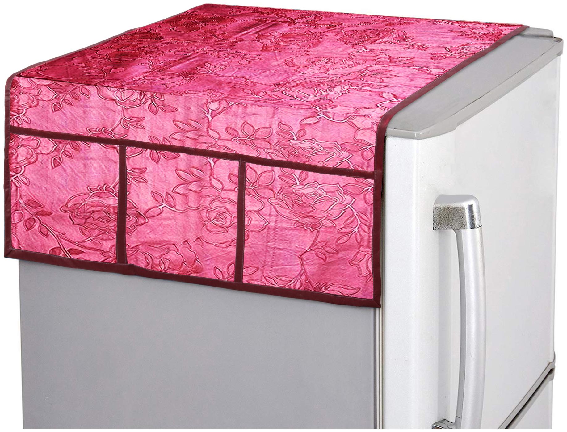 

E-Retailer PVC Water Proof Fridge Top Cover with 6 Utility Pockets (Red)