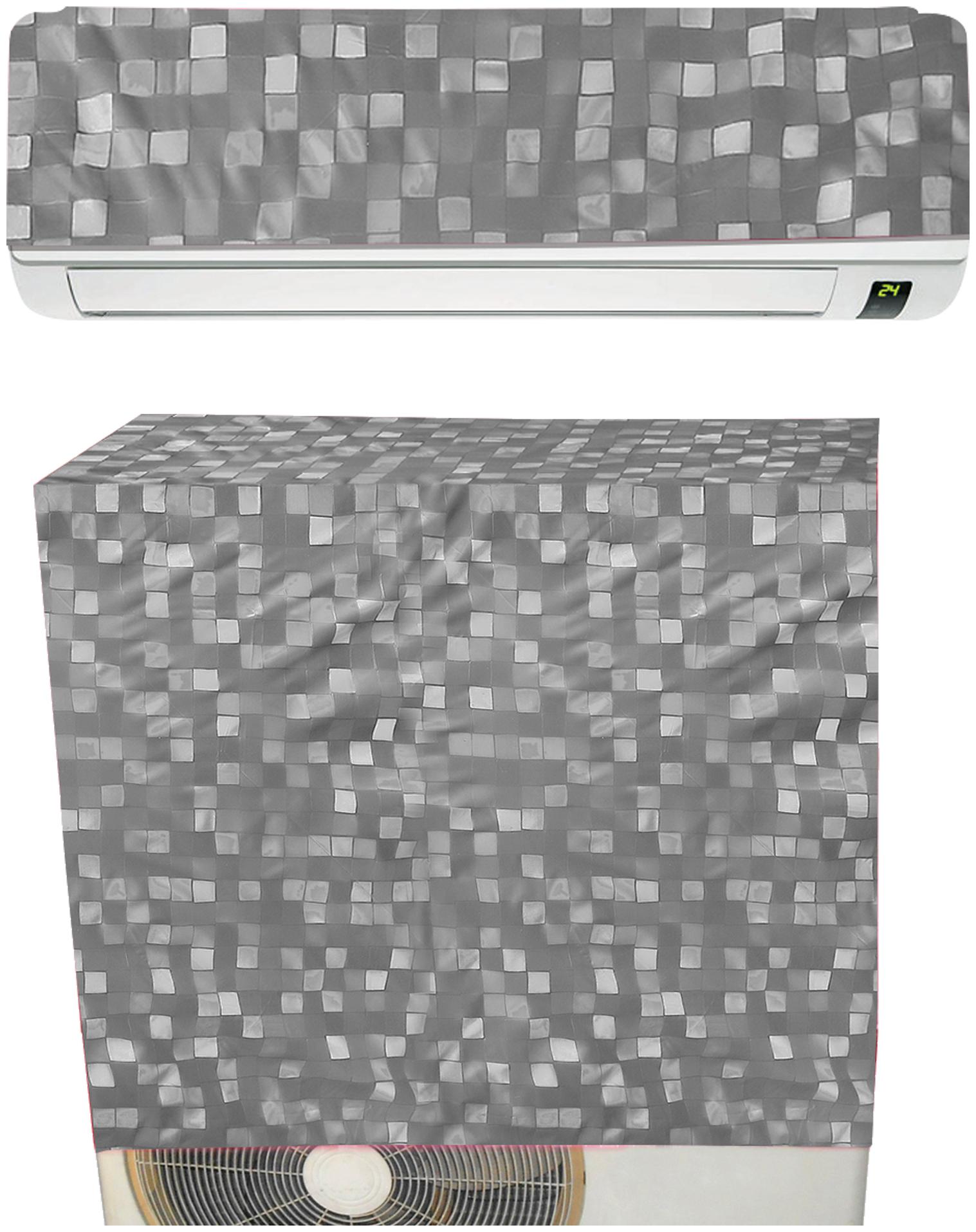 

E-Retailer PVC Waterproof Split AC Cover for 1 5 Ton (Grey)