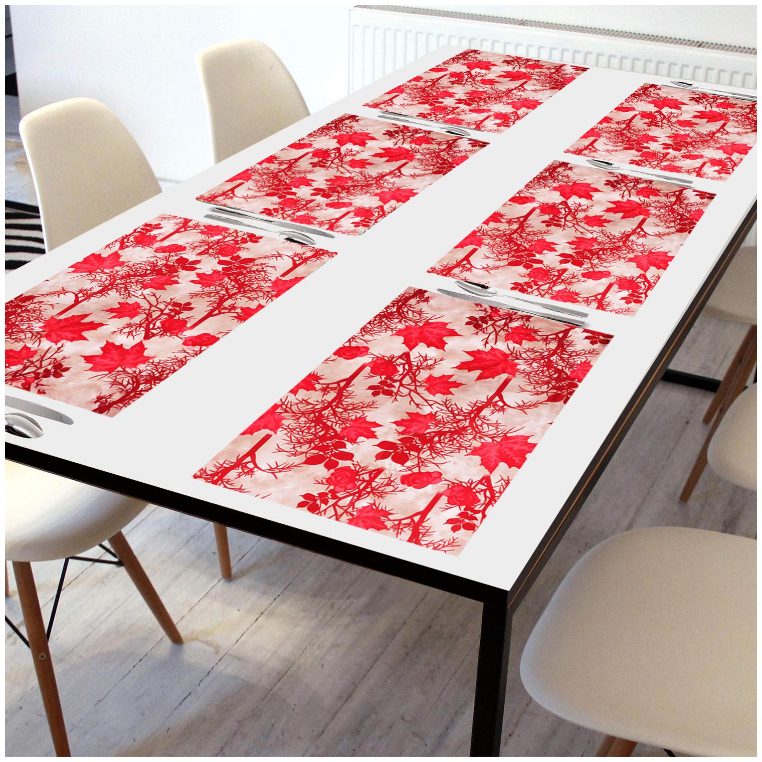 

E-Retailer PVC Waterproof Table Mats (Red Set of 6)