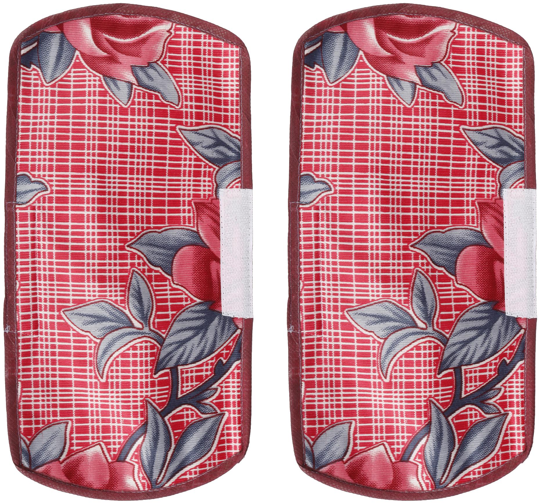 

E-Retailer Polyester 3-Layered Fridge Refrigerator Handle Cover Set Of 2 Pieces (Color- Red Size 6x12 Inches)