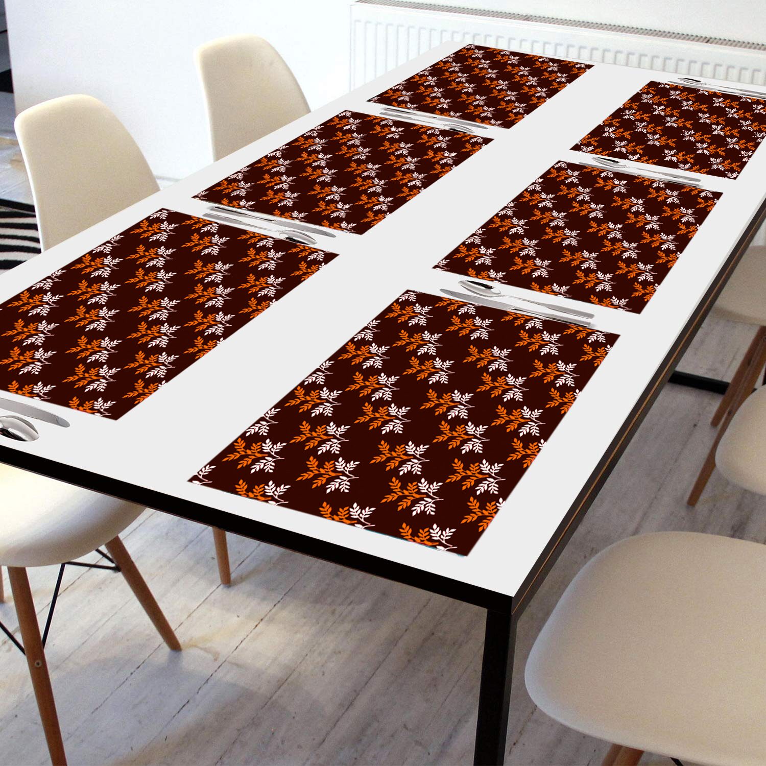 

E-Retailer PVC Waterproof Table Mats (Brown Set of 6)