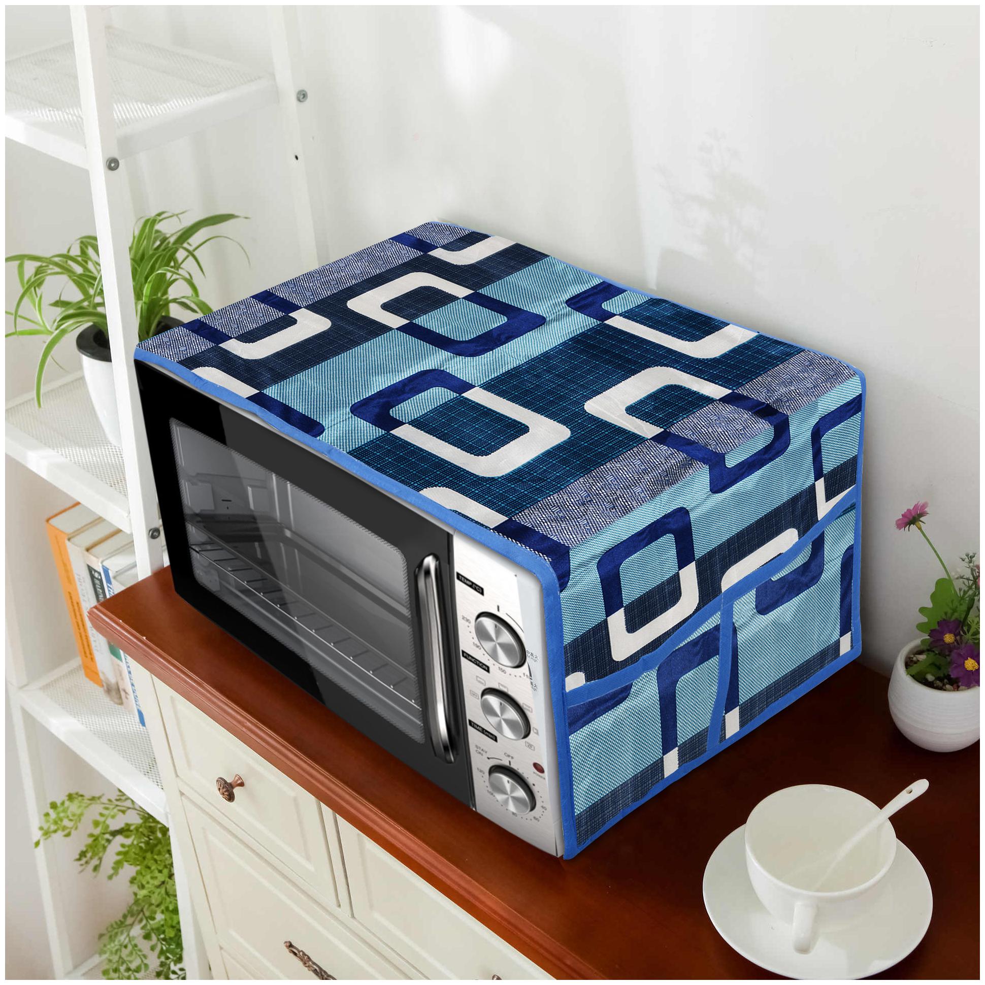 

E-Retailer Polyester 3-Layered Microwave-Oven Top Cover With 4 Pockets (Blue)