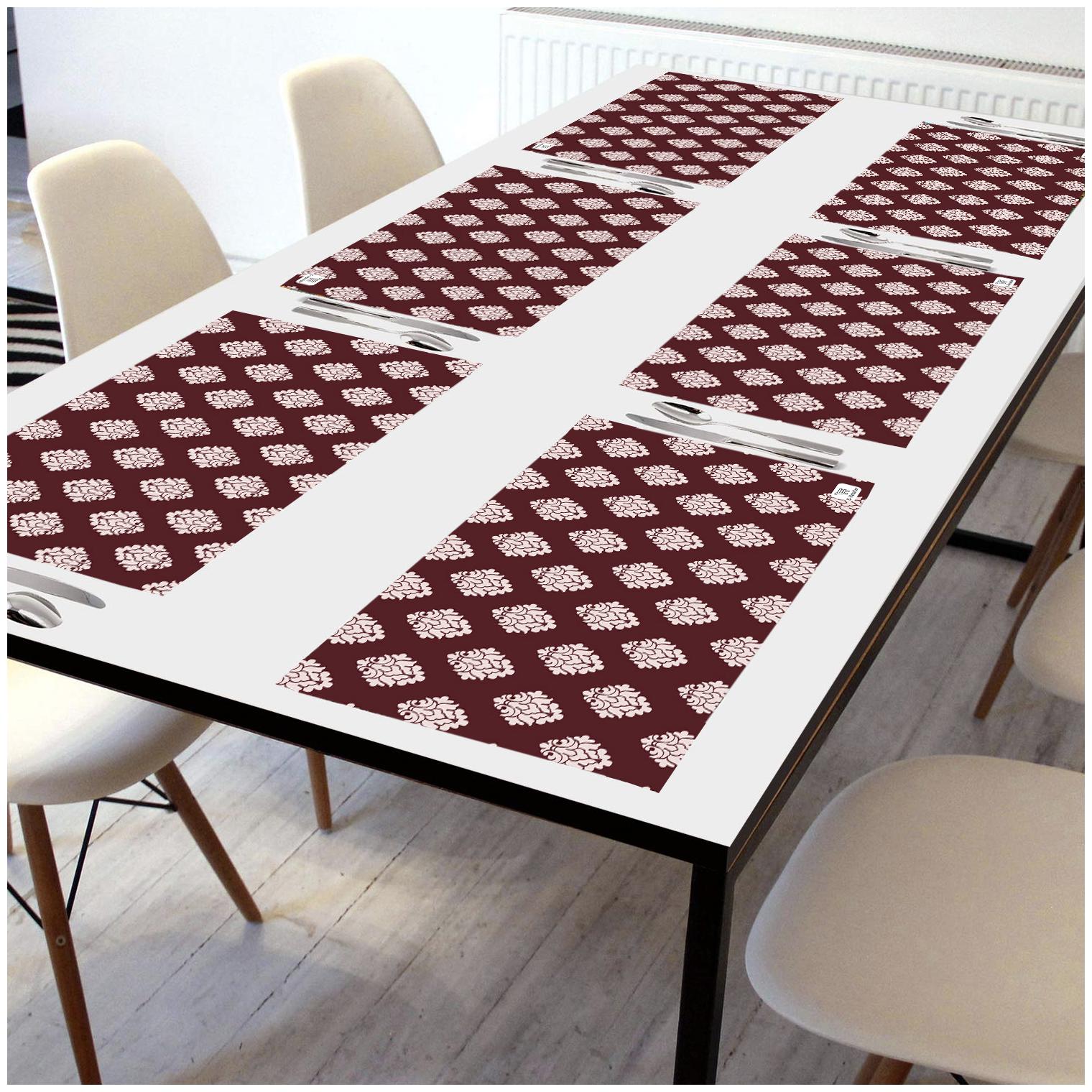 

E-Retailer PVC Waterproof Table Mats (Maroon Set of 6)