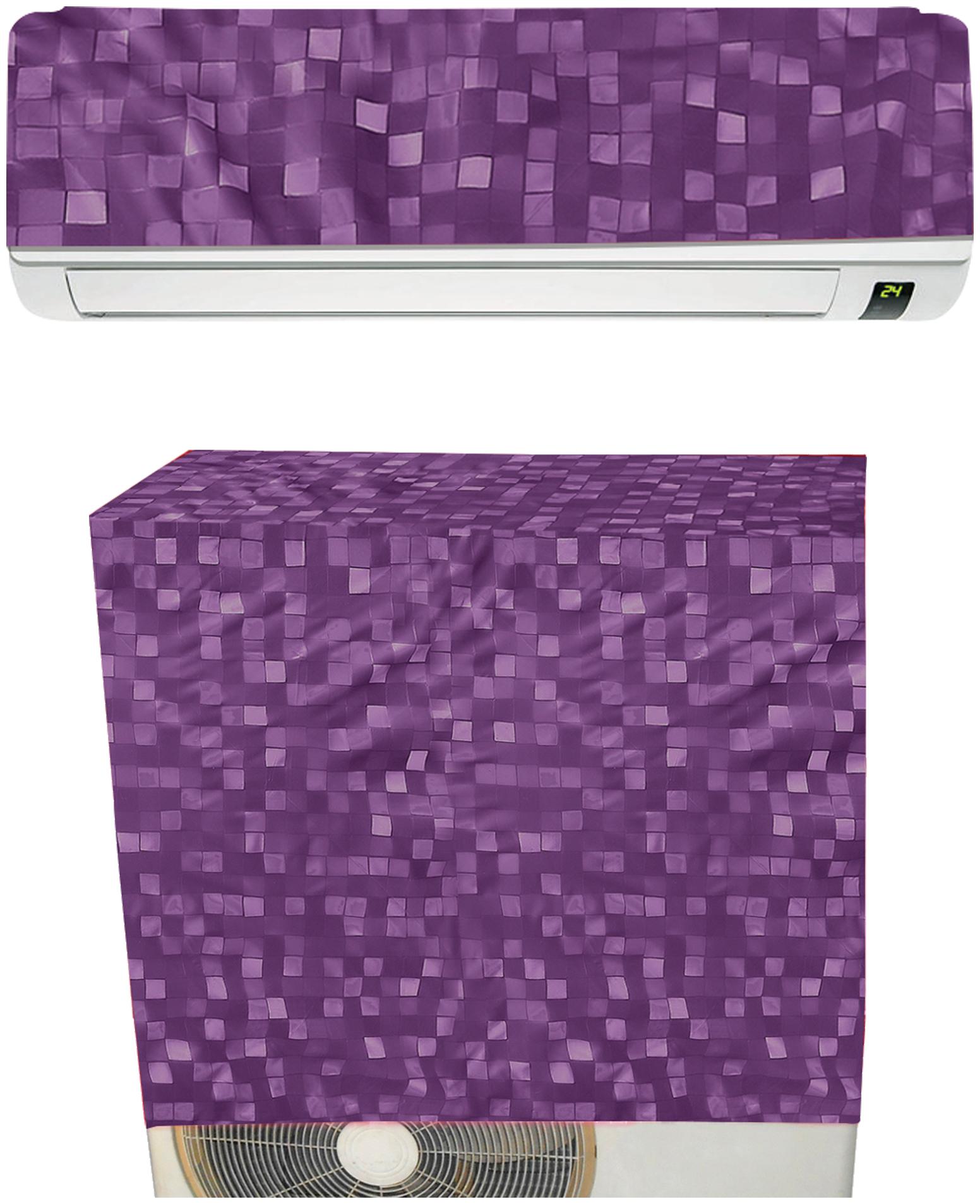 

E-Retailer PVC Waterproof Split AC Cover for 1 5 Ton (Purple)