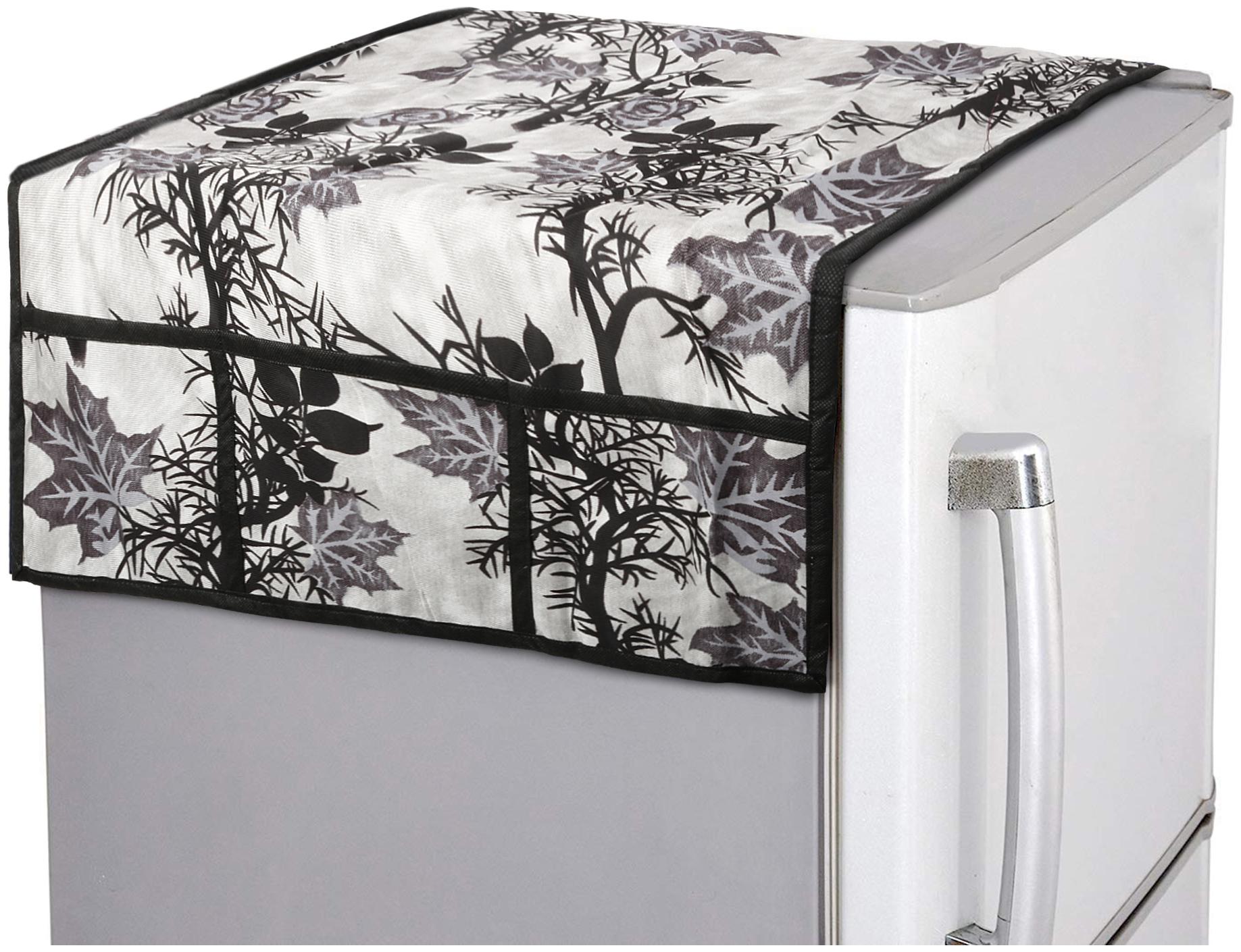 

E-Retailer Polyester 3-Layered Fridge Top Cover with 6 Utility Pockets (Black Size-39x21 inches)