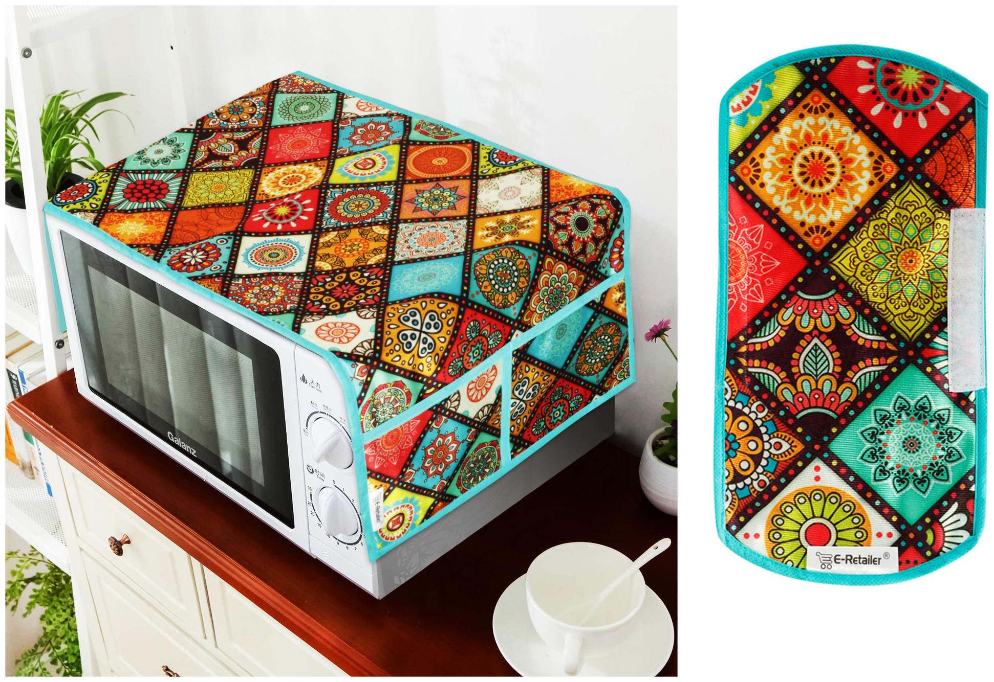 

E-Retailer Polyester 3-Layered Microwave-Oven Top Cover And 1 pc of Handle Cover(Multicolor Set of 2)