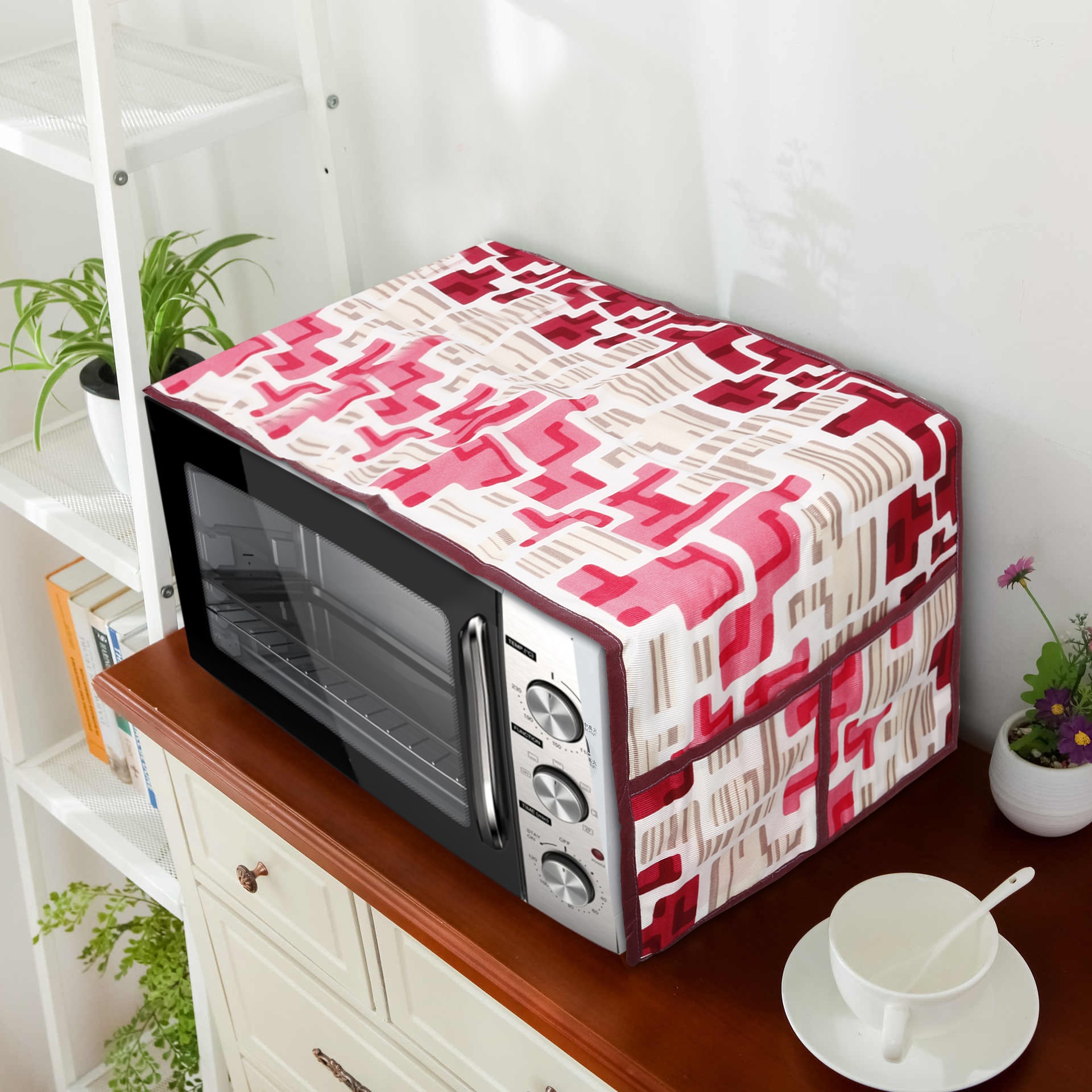 

E-Retailer Polyester 3-Layered Microwave-Oven Top Cover With 4 Pockets
