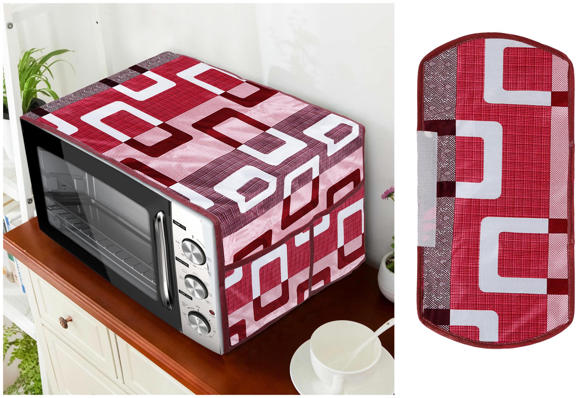 

E-Retailer Polyester 3-Layered Microwave-Oven Top Cover And 1 pc of Handle Cover(Multi Set of 2)