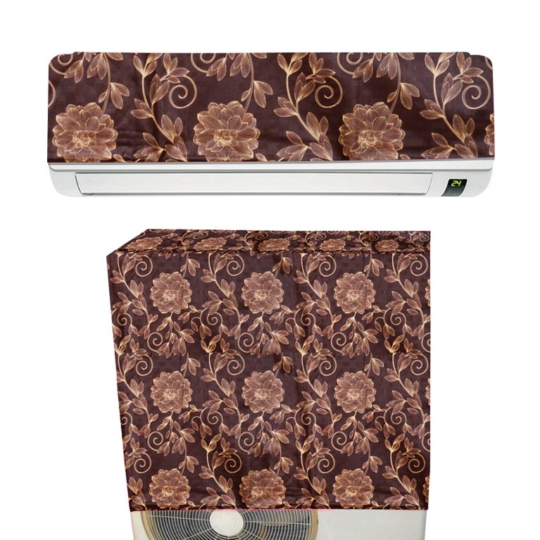 

E-Retailer PVC WaterProof Split AC Cover for 1 5 Ton (Brown)