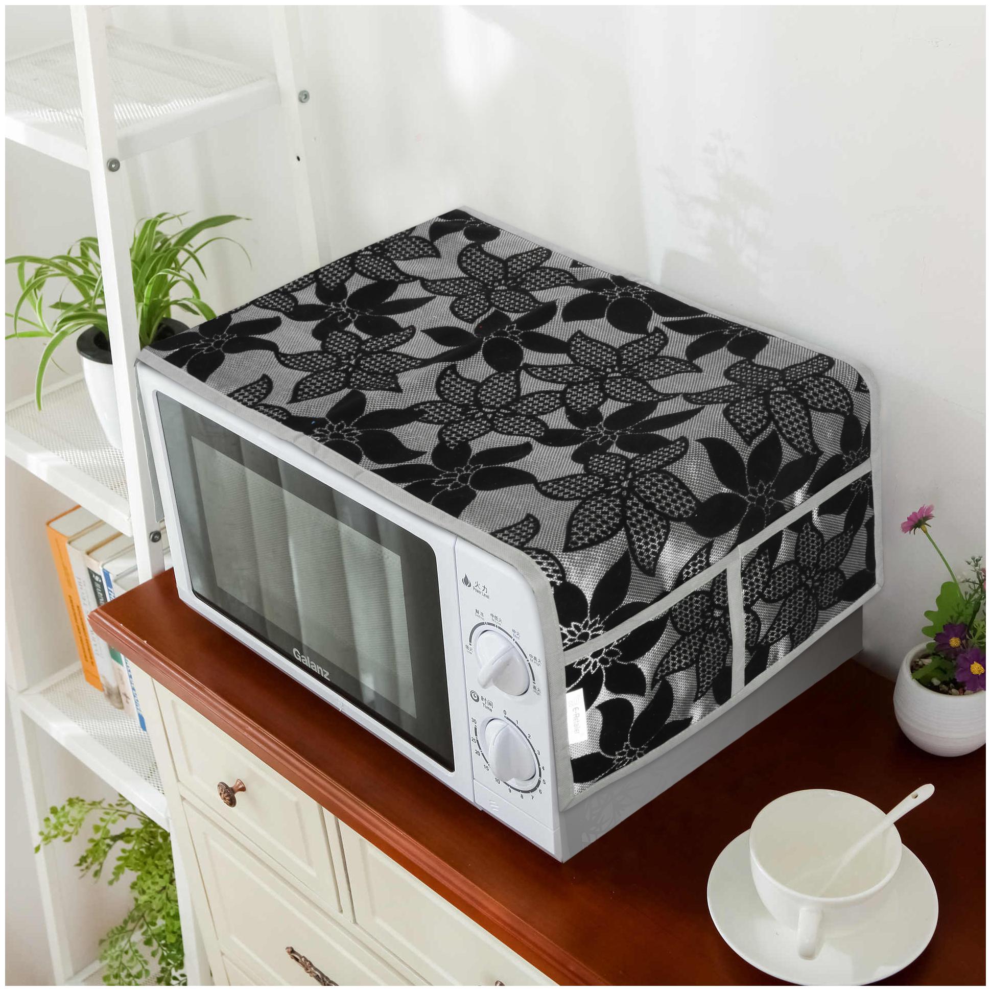 

E-Retailer Polyester 3-Layered Microwave-Oven Top Cover With 4 Pockets