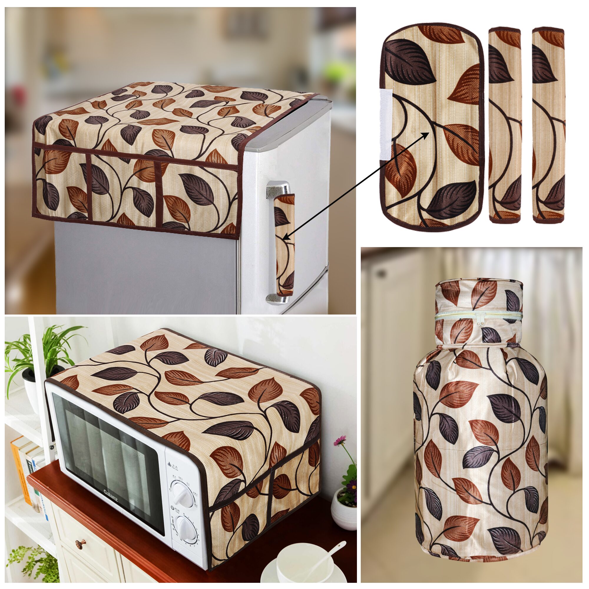 

E-Retailer Polyester Brown Refrigerator Cover
