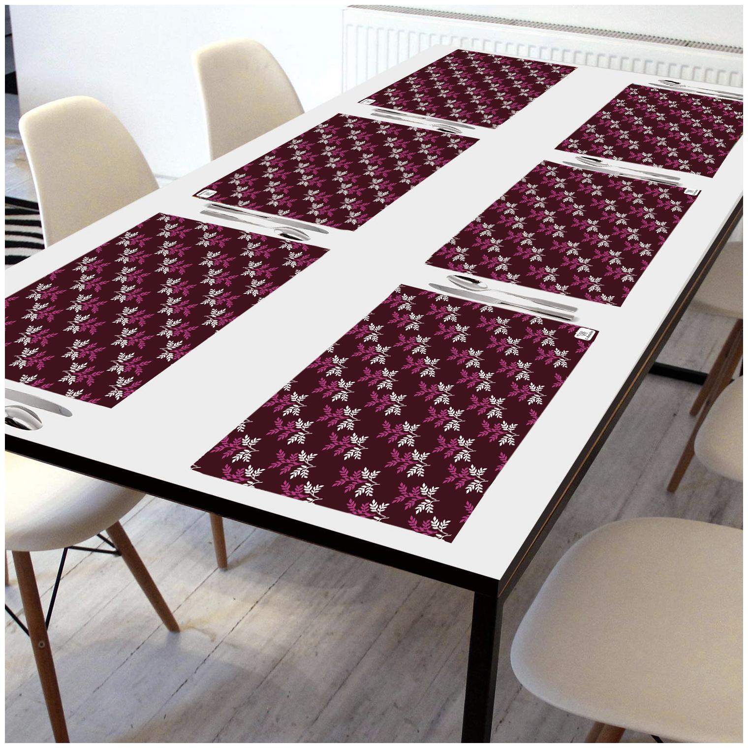 

E-Retailer PVC Waterproof Table Mats (Purple Set of 6)