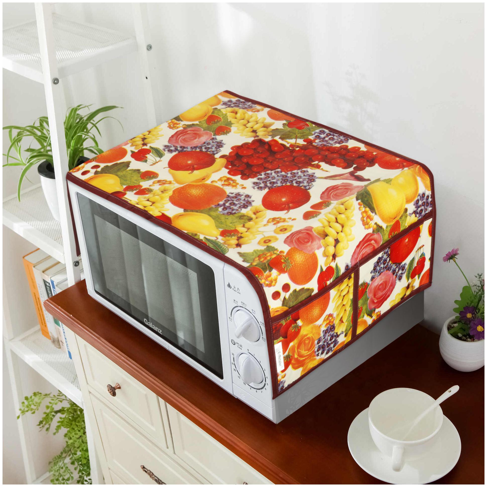 

E-Retailer PVC Water Proof 3-Layered Microwave-Oven Top Cover With 4 Pockets