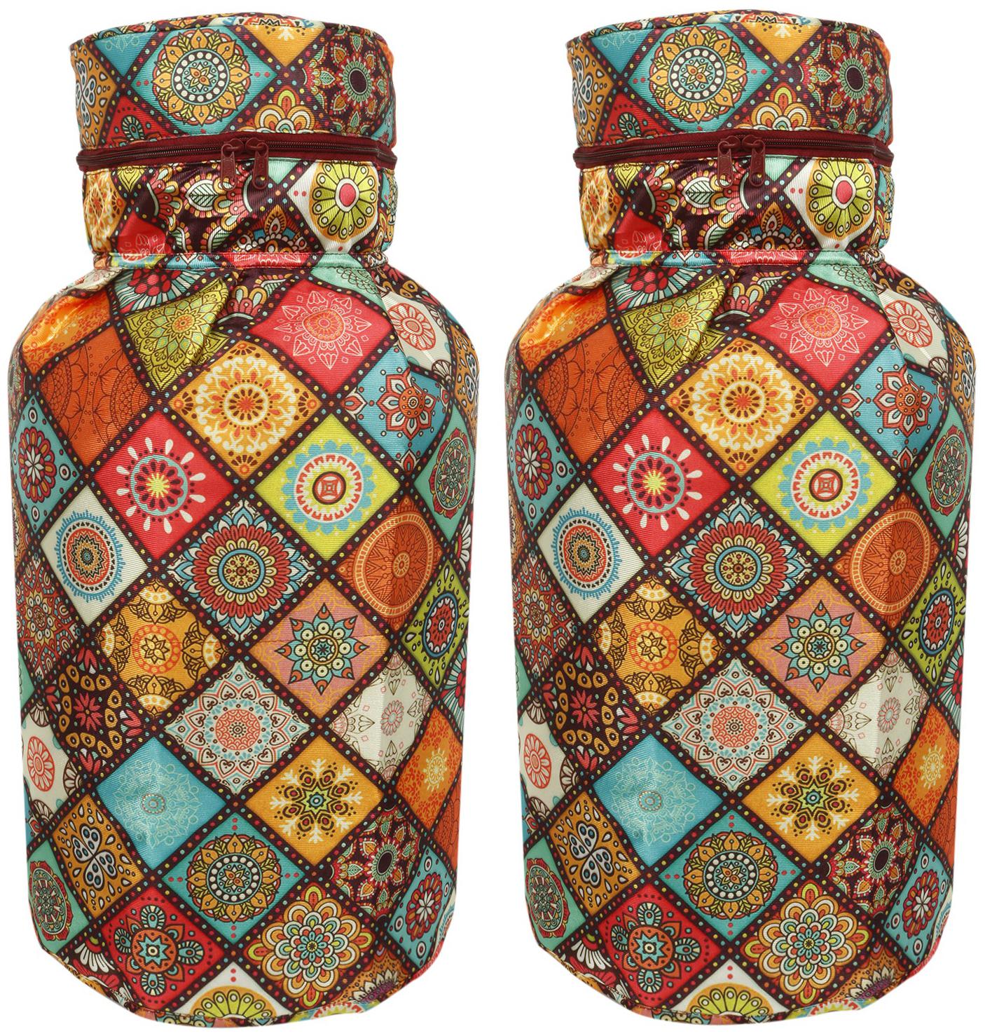 

E-Retailer Set of 2 Polyester 3-Layered LPG Cylinder Cover (Color-Multi Size-53x66 cm)