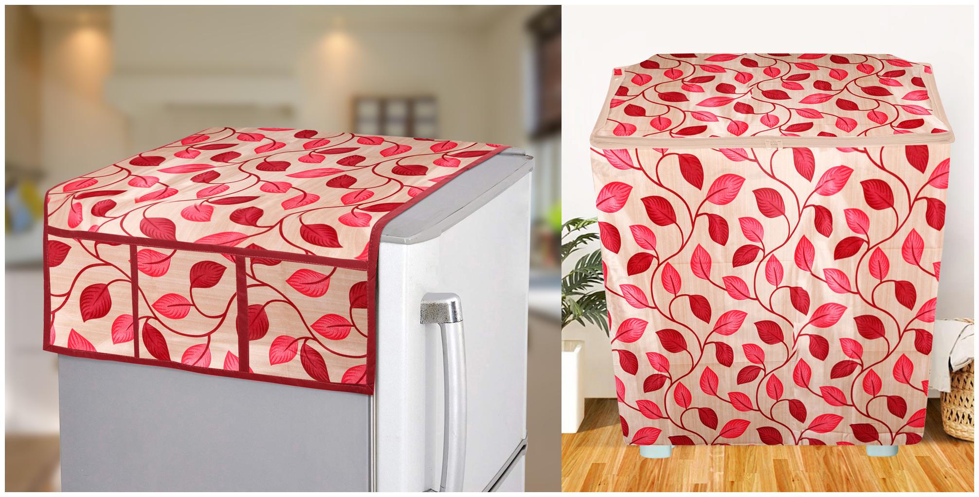 

E-Retailer Semi-Automatic Washing Machine Cover And Fridge Top Cover(Red Set of 2 Pcs)