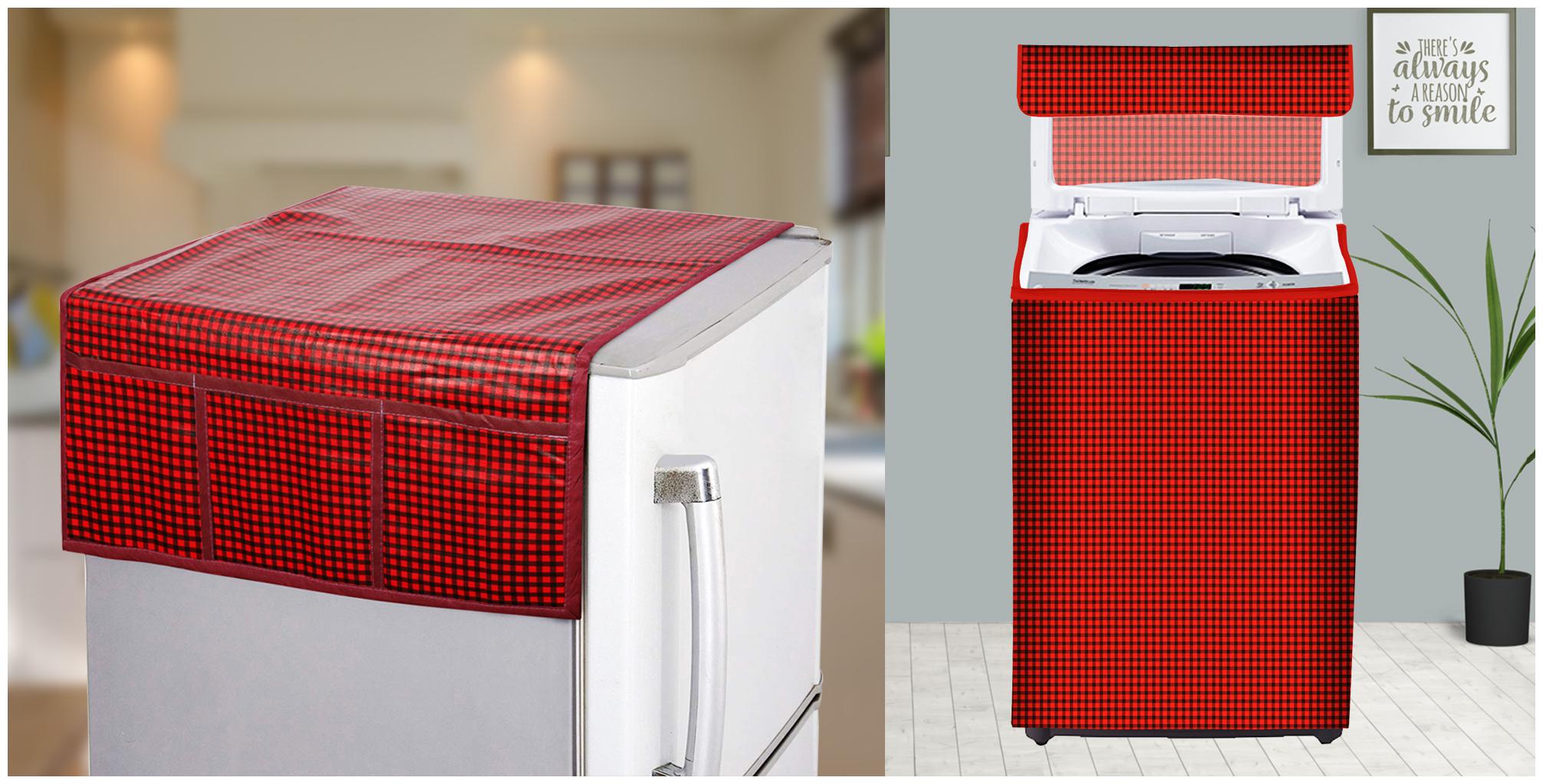 

E-Retailer Top Load Washing Machine Cover And Fridge Top Cover(Red Set of 2 Pcs)