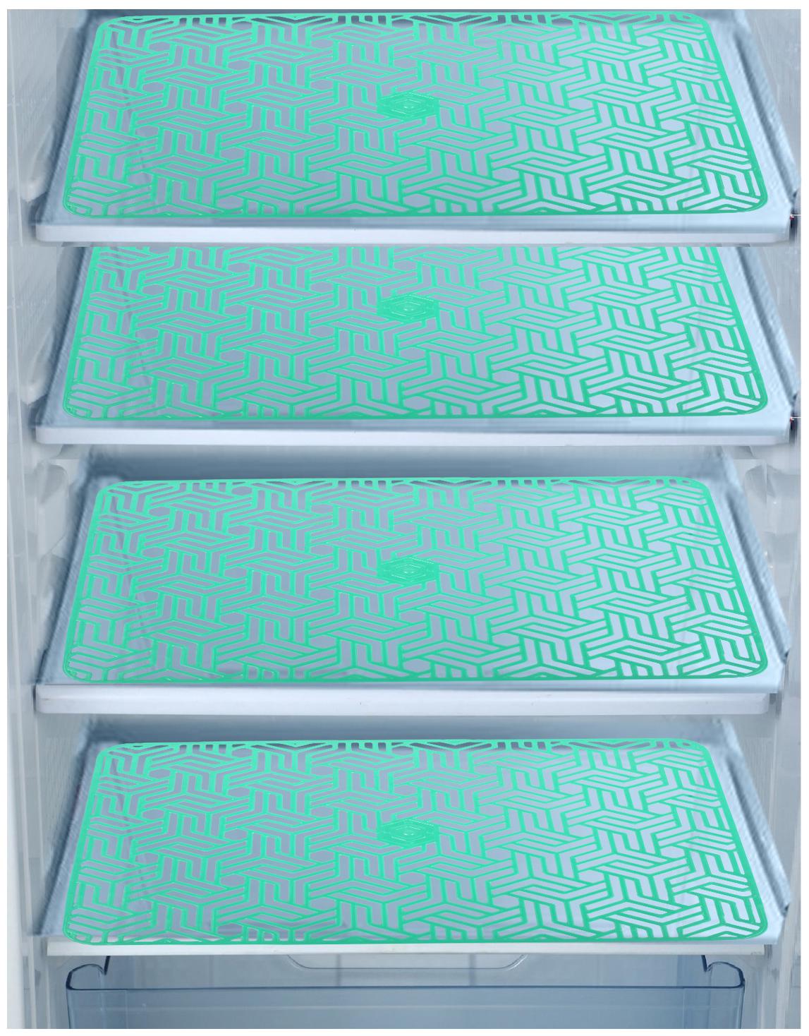 

E-Retailer Waterproof PVC Refrigerator Drawer Mats Fridge Mats Multi Purpose Mats (Green Set of 4)