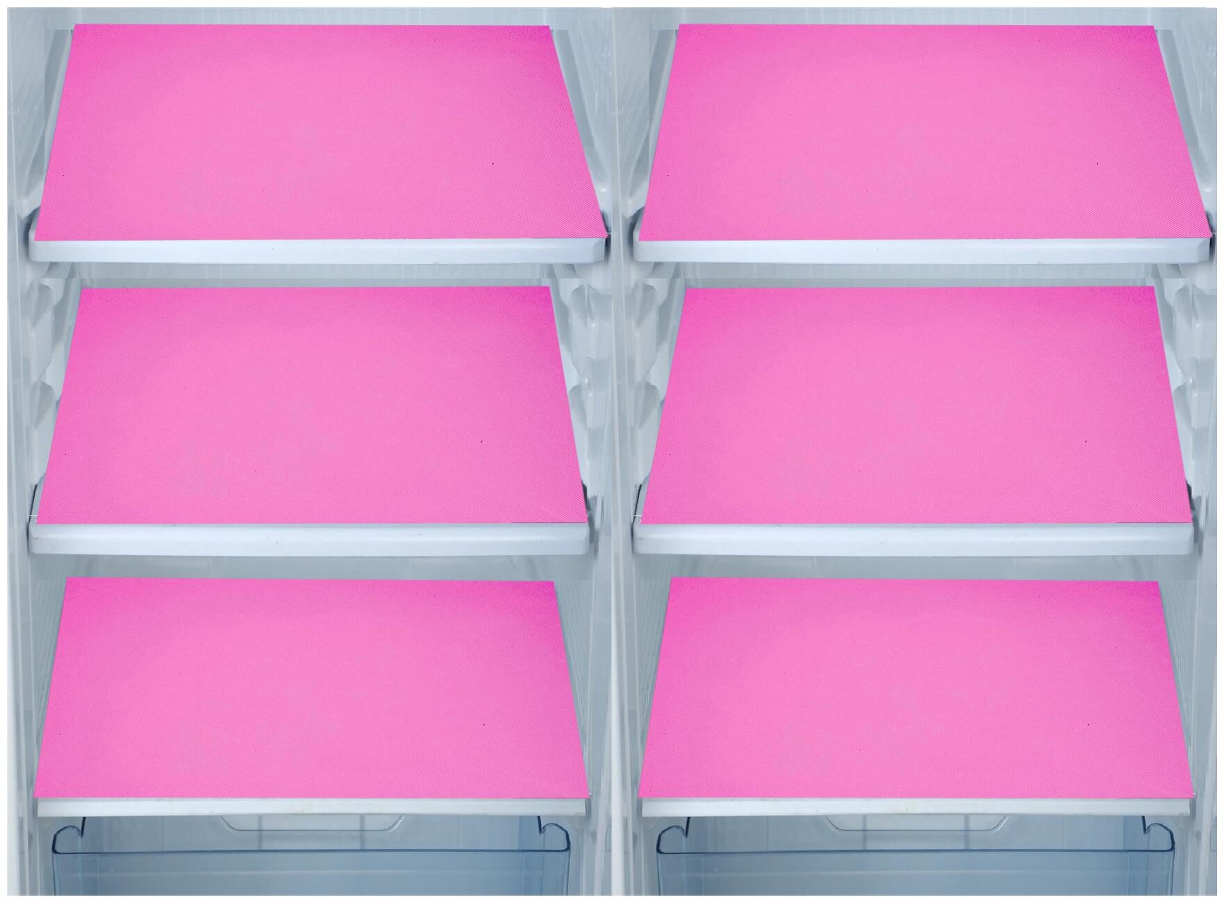 

E-Retailer Waterproof PVC Refrigerator Drawer Mats Fridge Mats Multi Purpose Mats (Pink Size 44x29 cm Set of 6 Pcs)