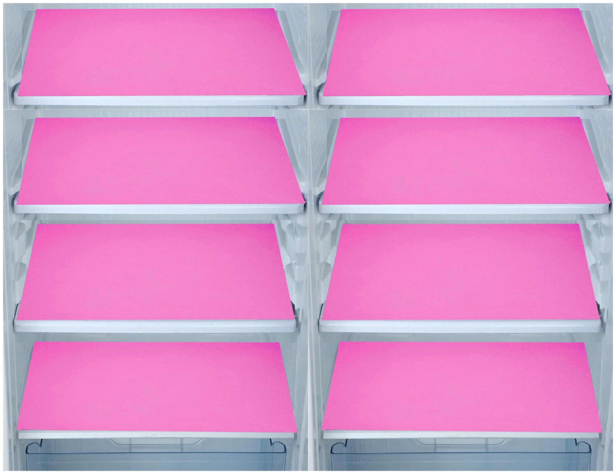 

E-Retailer Waterproof PVC Refrigerator Drawer Mats Fridge Mats Multi Purpose Mats (Pink Size 48x33 Cm Set of 8 pcs)