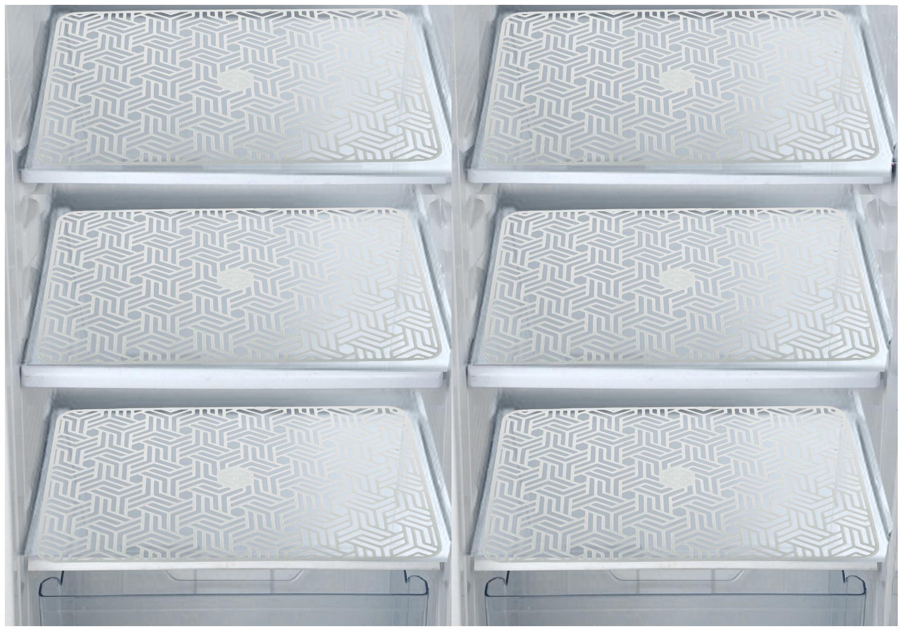 

E-Retailer Waterproof PVC Refrigerator Drawer Mats Fridge Mats Multi Purpose Mats (White Set of 6)