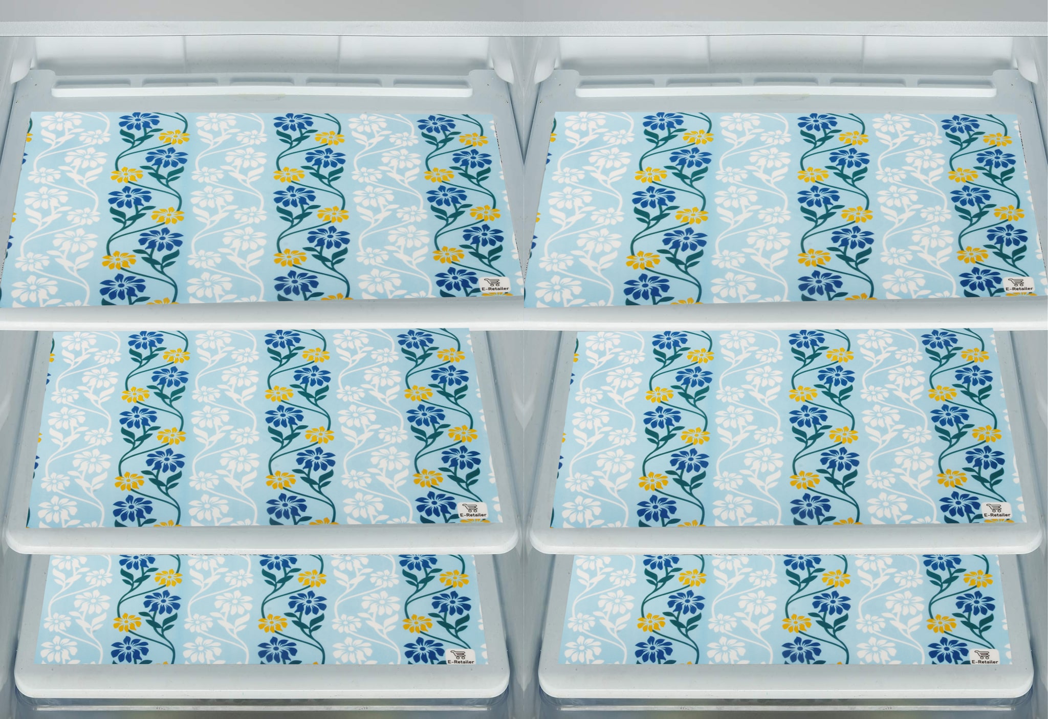 

E-Retailer Waterproof PVC Fridge Mats Drawer Mats Multi Purpose Use Mats -Pack of 6