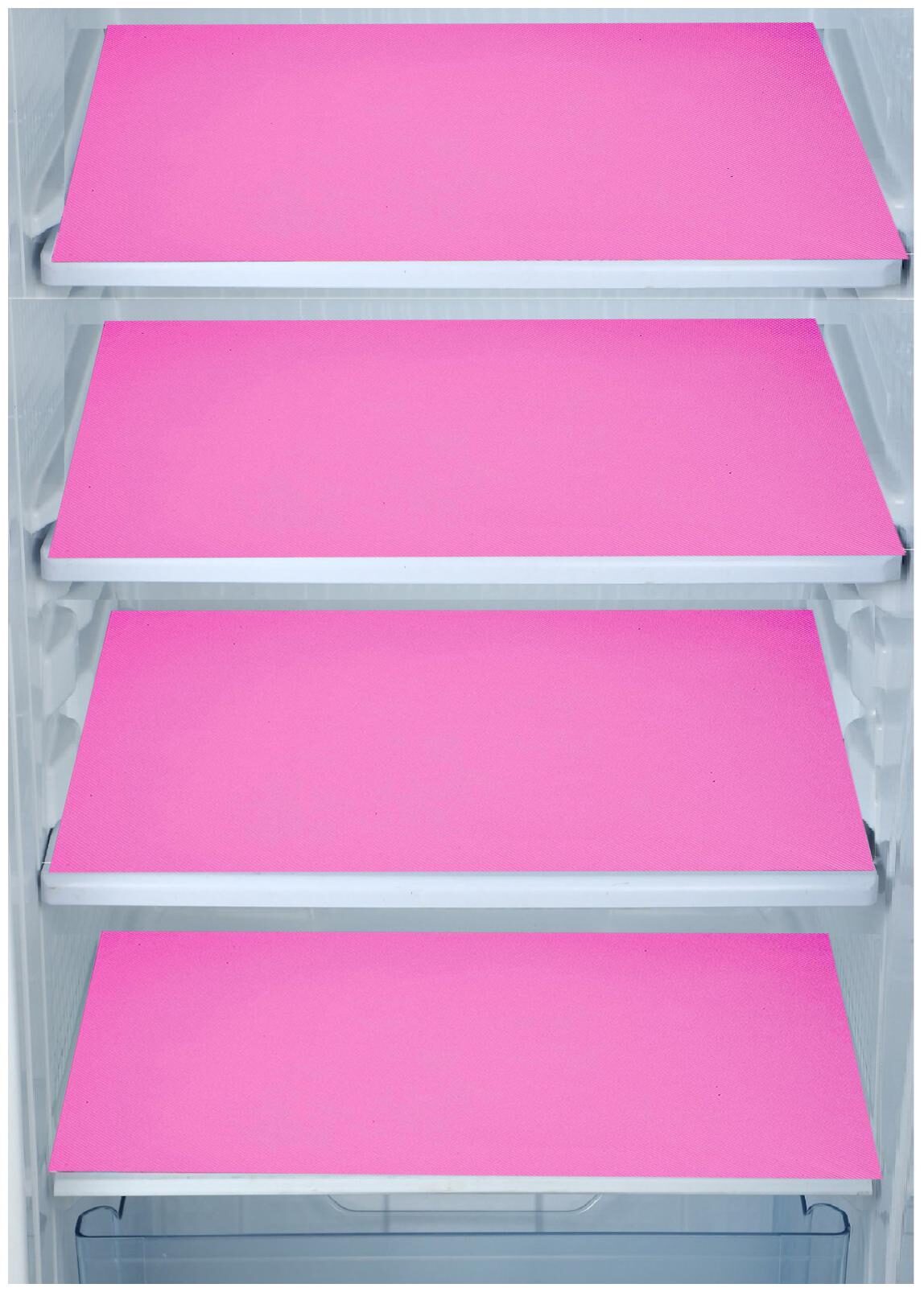 

E-Retailer Waterproof PVC Refrigerator Drawer Mats Fridge Mats Multi Purpose Mats (Pink Size 44x29 cm Set of 4 Pcs)