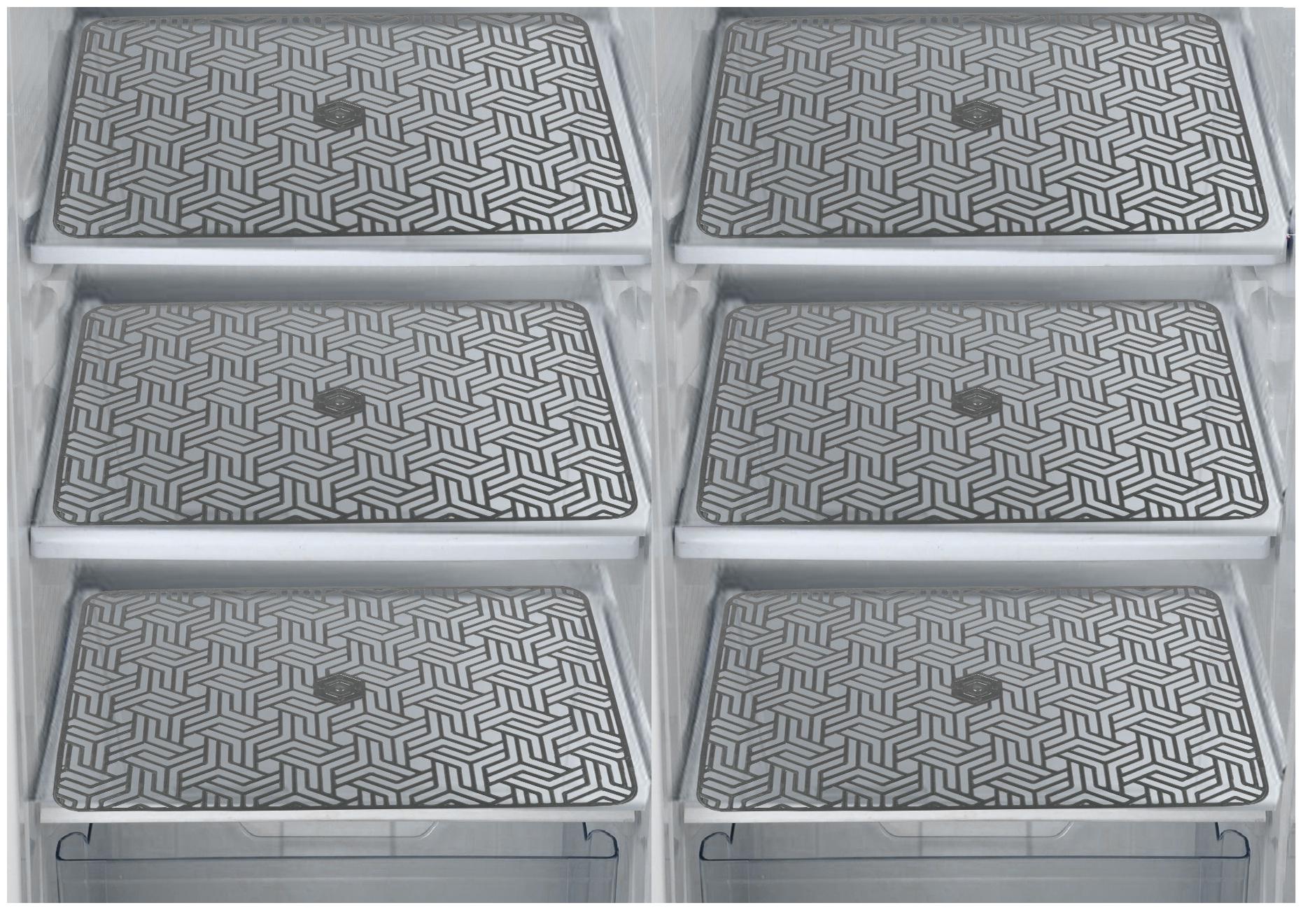 

E-Retailer Waterproof PVC Refrigerator Drawer Mats Fridge Mats Multi Purpose Mats (Grey Set of 6)
