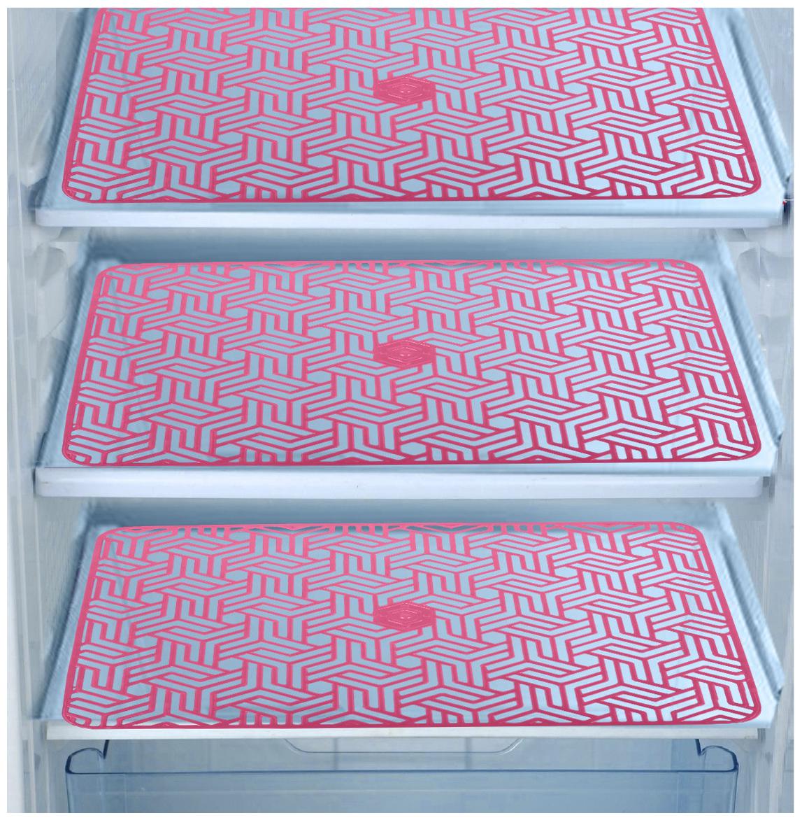 

E-Retailer Waterproof PVC Refrigerator Drawer Mats Fridge Mats Multi Purpose Mats (Grey Set of 3)