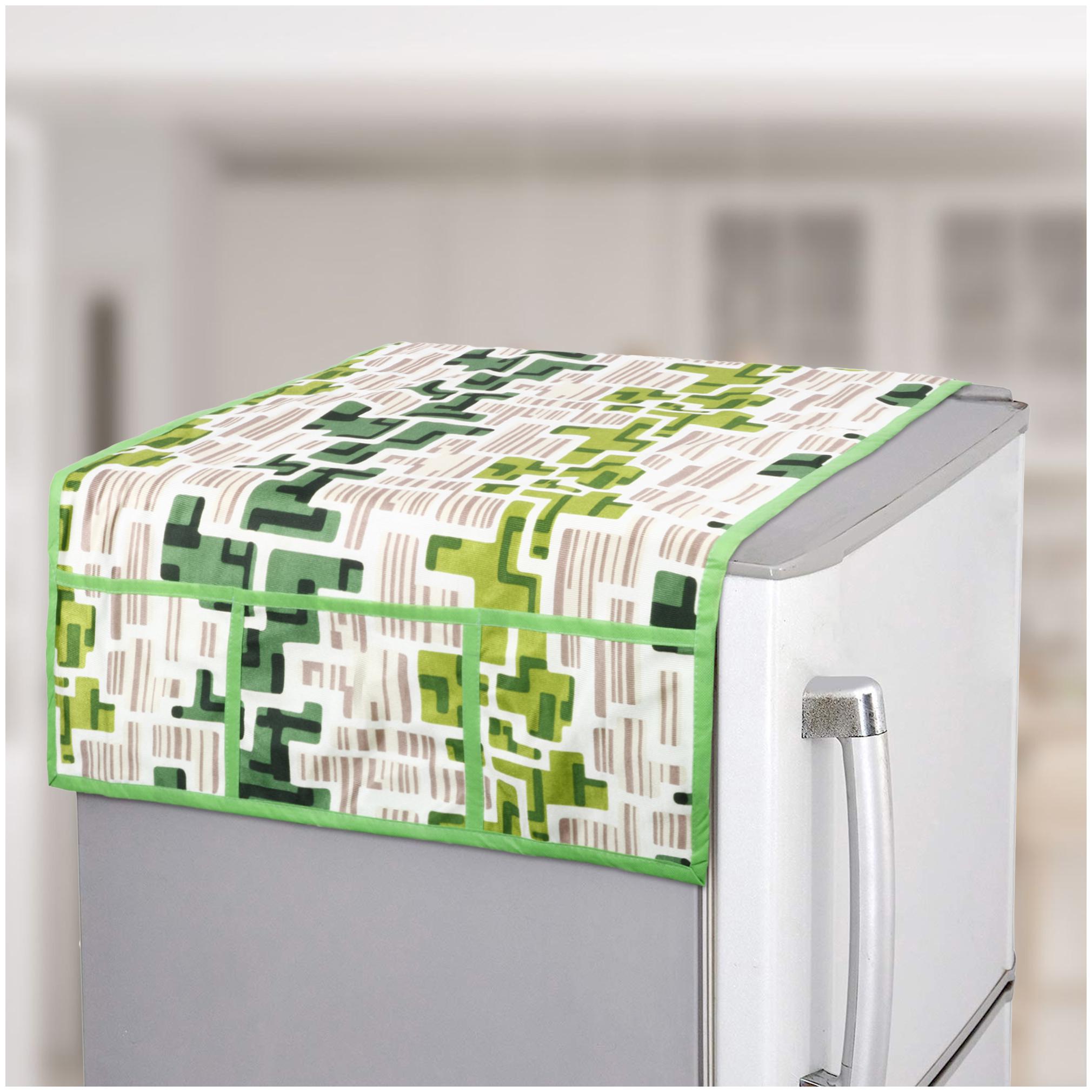 

E-RetailerTM Classic Fridge Top Cover with 6 Utility Pockets (Color- Green)