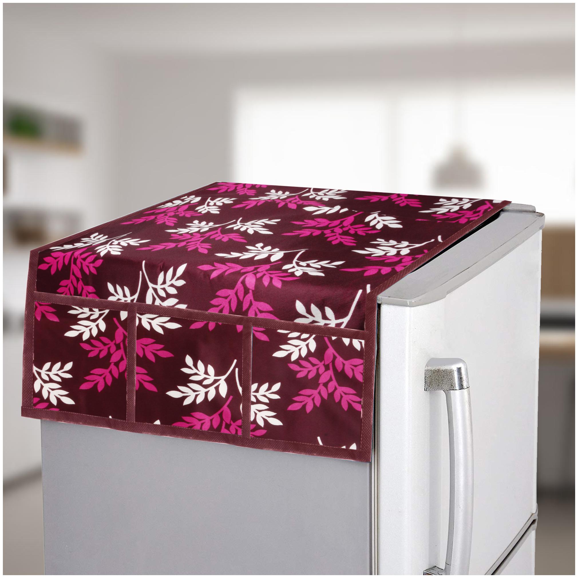 

E-RetailerTM Classic Fridge Top Cover with 6 Utility Pockets (Color- Purple)