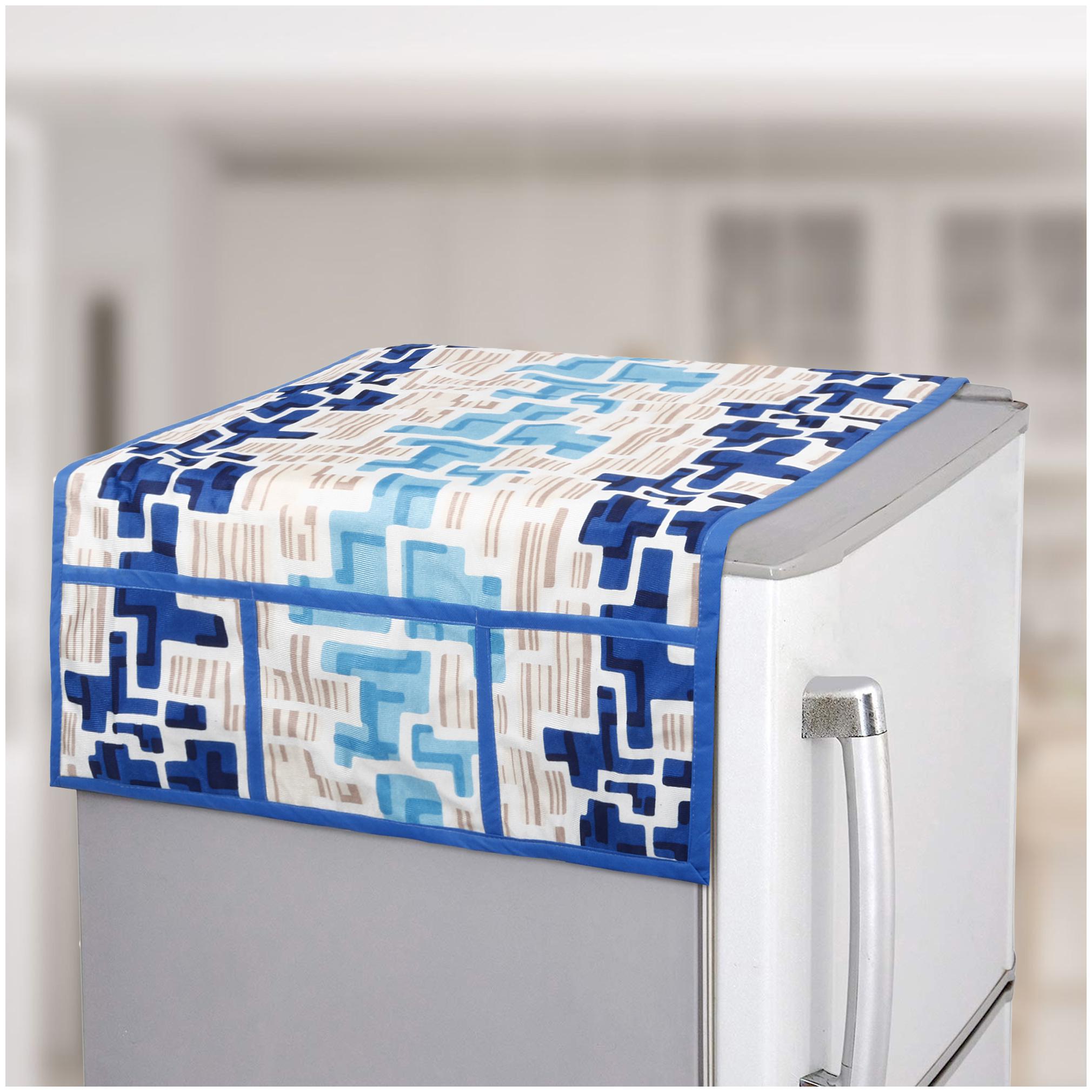 

E-RetailerTM Classic Fridge Top Cover with 6 Utility Pockets (Color- Blue)