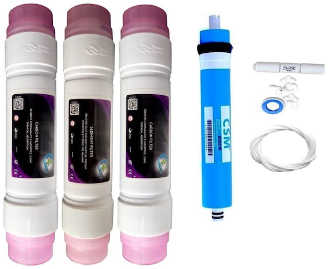 Earth Ro System 1 Year RO service Kit,Double Push filter set ,CSM membrane with Inline set