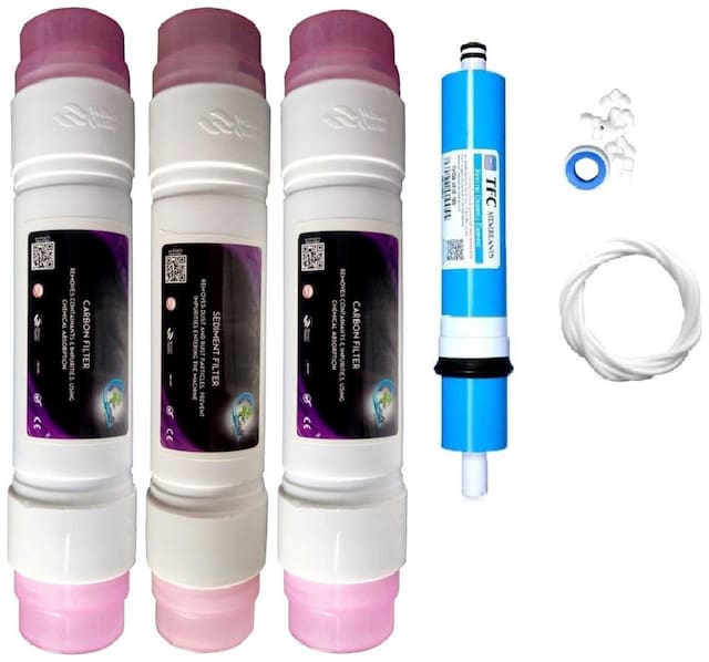 Earth Ro System 1 Year RO service Kit with tfc membrane and Double Push Inline set