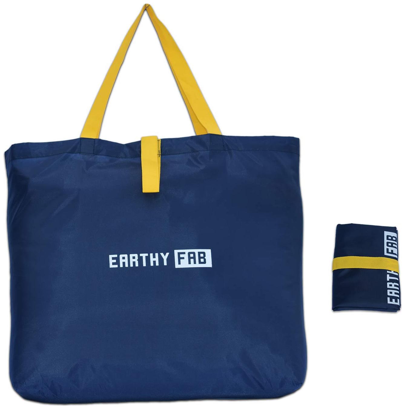 

Earthy Fab Foldable Shopping Bag for Grocery - Folds to Pocket Size Tote Grocery Shoulder Handbag Travel Bag