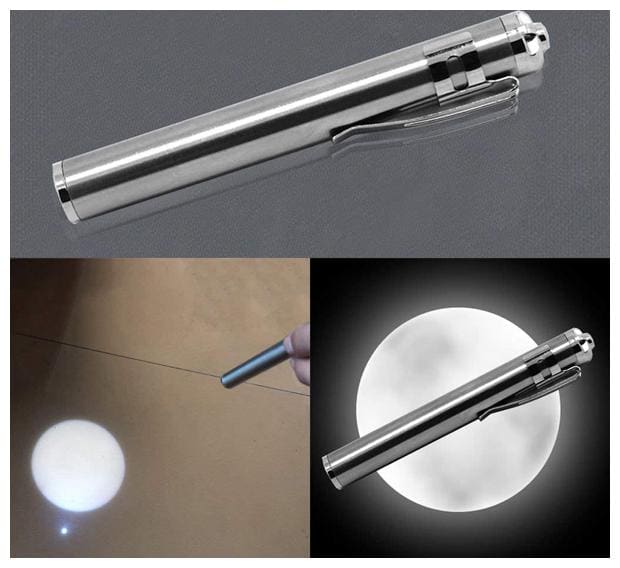 Easy To Carry Super Bright Pocket LED Moon Light Torch ( Silver )