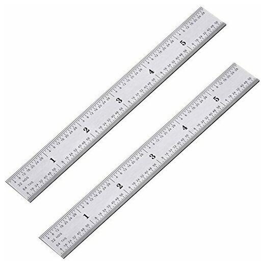 

eBoot 2 Pack Stainless Steel Ruler Machinist Engineer Ruler Metric Ruler with