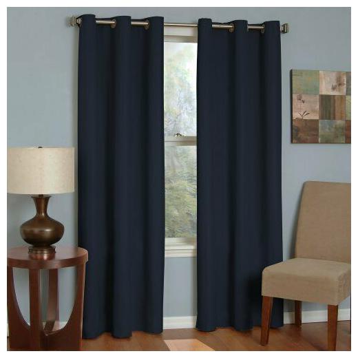 

ECLIPSE Blackout Curtains for Bedroom - Microfiber 42 x 84 (42 x 84 Navy)