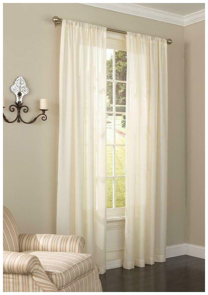 

Eclipse Ivory Chelsea UV Light Filtering Window Sheer Curtain Panel 52 x95