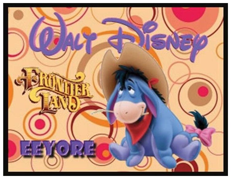 

EEYORE COWBOY FRIDGE MAGNET LOGO 9 4 X 5 DISNEY CARTOONS FREE SHIP