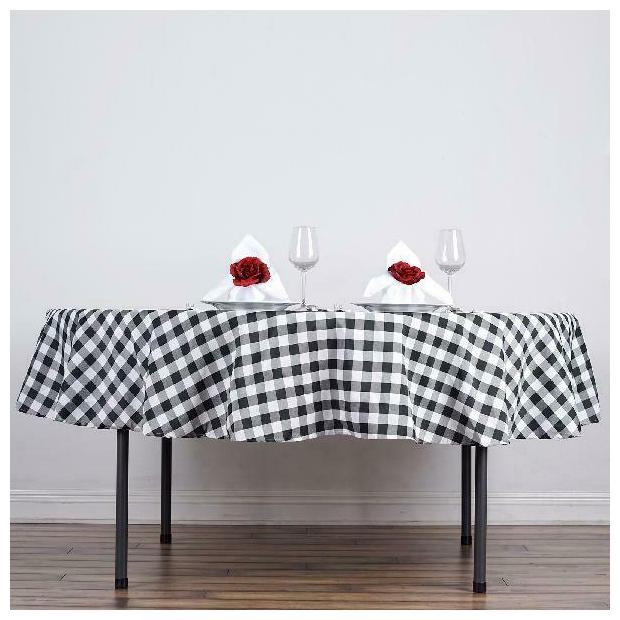 

Efavormart Perfect Picnic Inspired Checkered 70 Round Polyester Tablecloths for