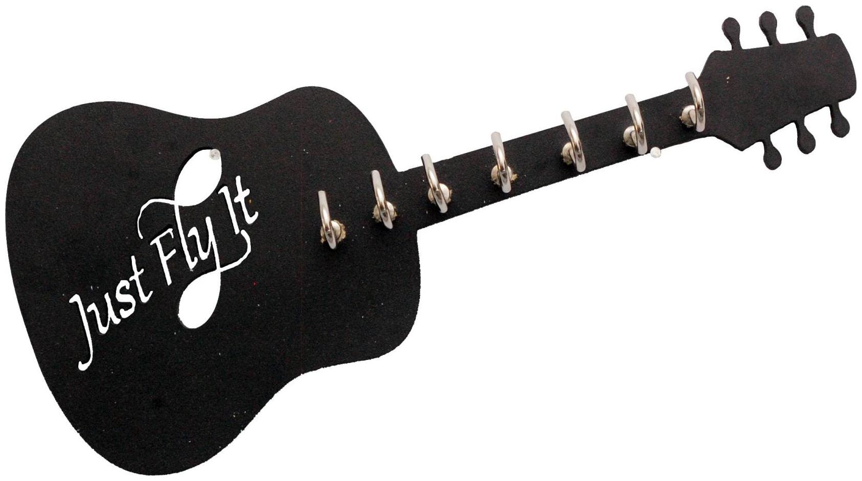 

Egal Hunt Beautiful Wooden Guitar Wood Key Holder (7 Hooks Black)