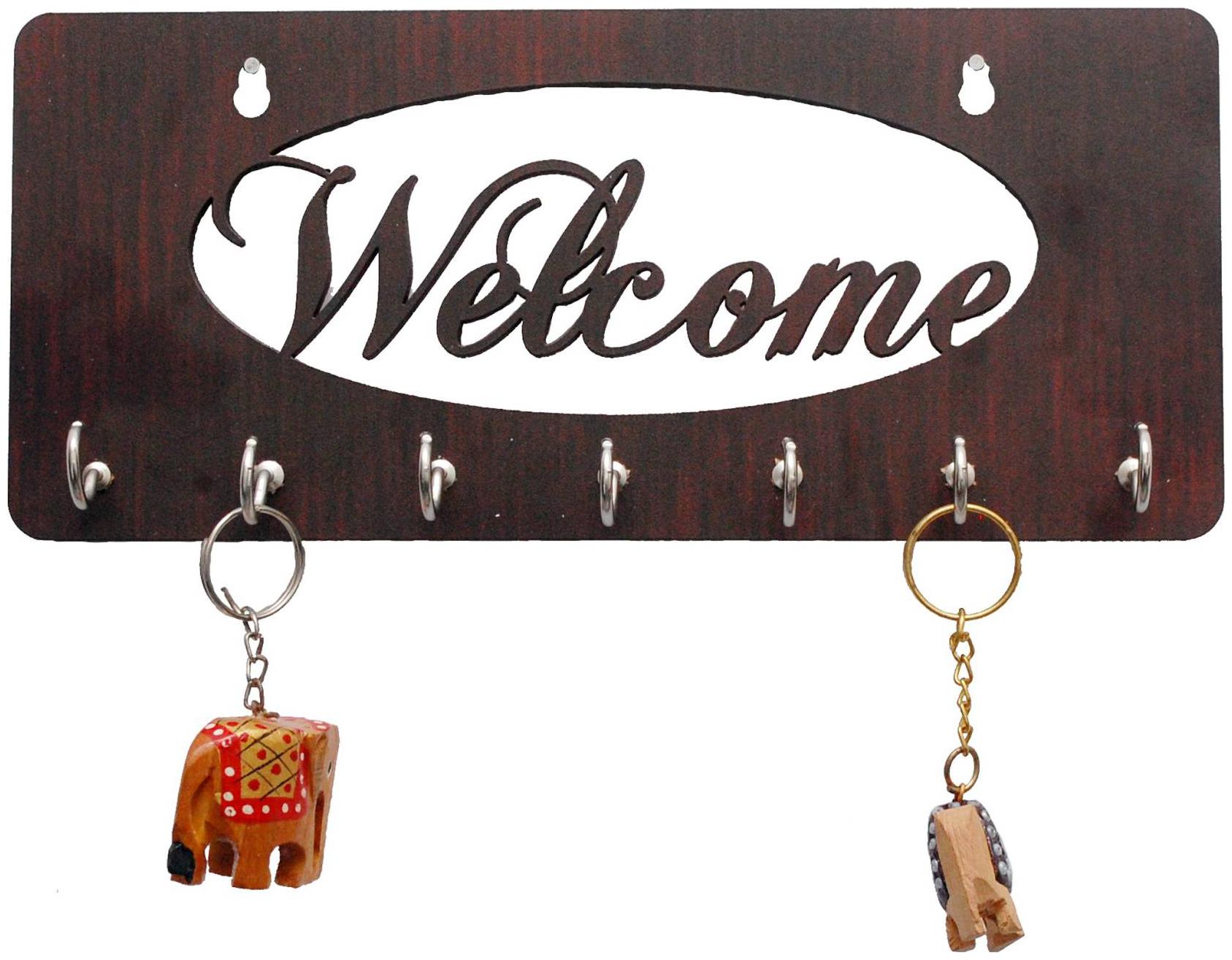 

Egal Hunt Beautiful Welcome Wood Key Holder (7 Hooks)