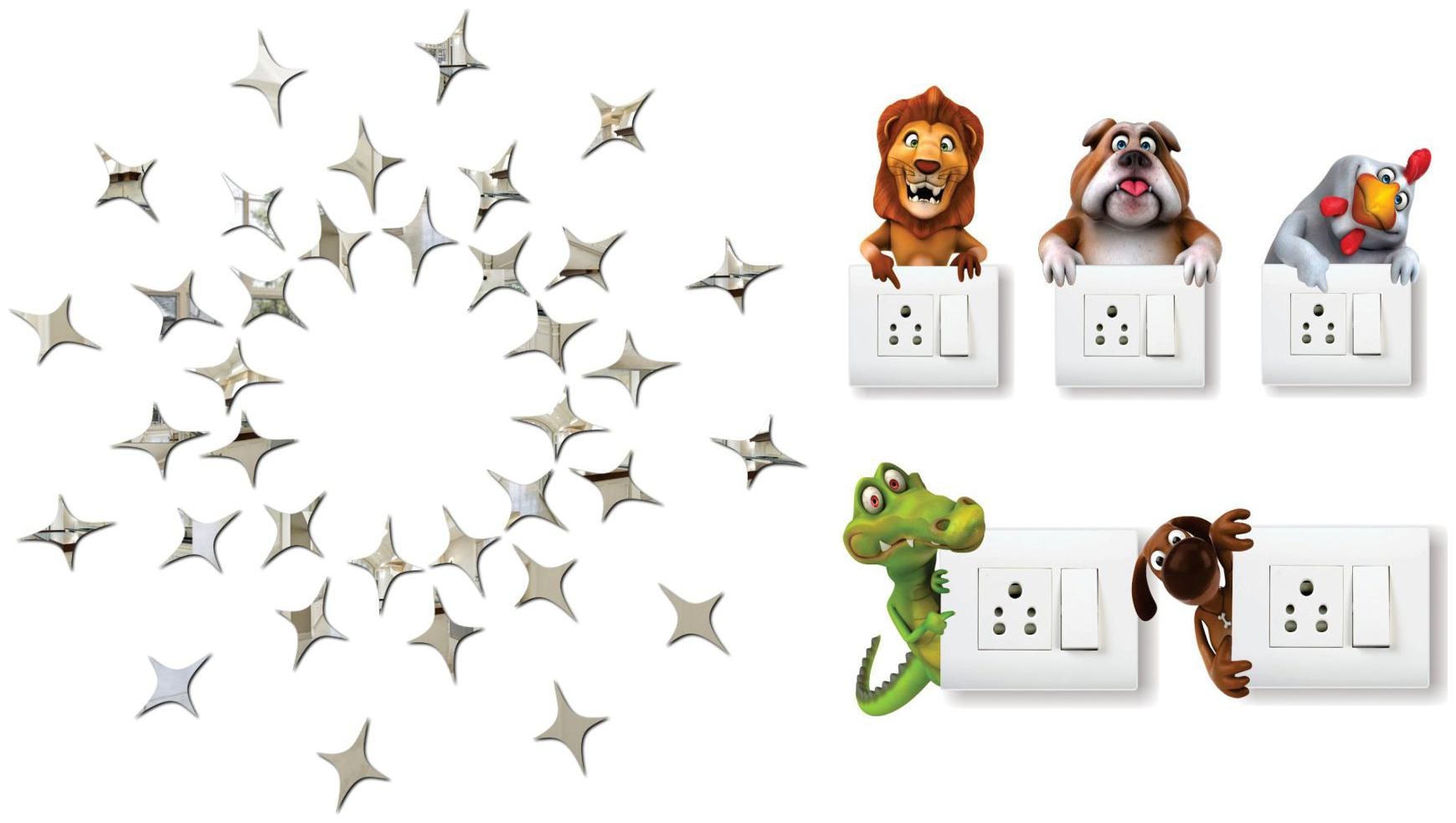 

Eja Art 50 Star Silver Acrylic Wall And Switch Board Sticker