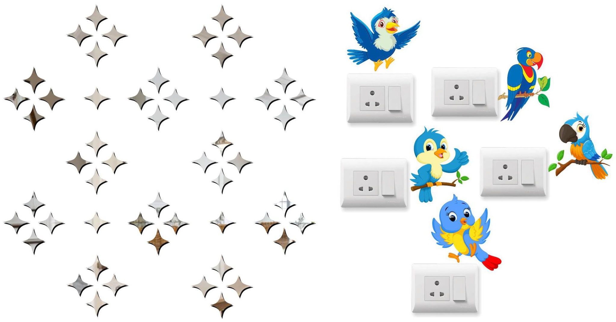 

Eja Art 50 Star Silver 1 Acrylic Wall And Switch Board Sticker